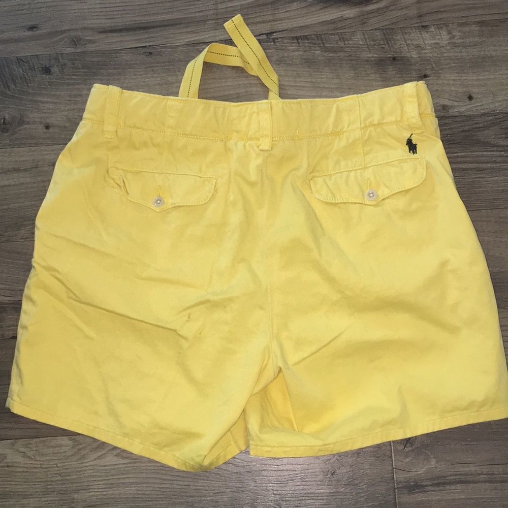 Polo Ralph Lauren 7” classic Canary Yellow 5 pocket shorts w/Blue Pony 33/35